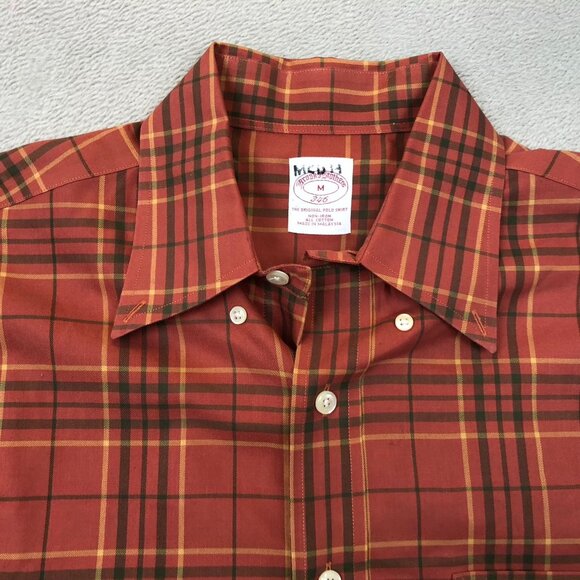 Brooks Brothers Men 346 Shirt Medium Plaid Long Sleeve Button Up Non-Iron Casual - Picture 5 of 7